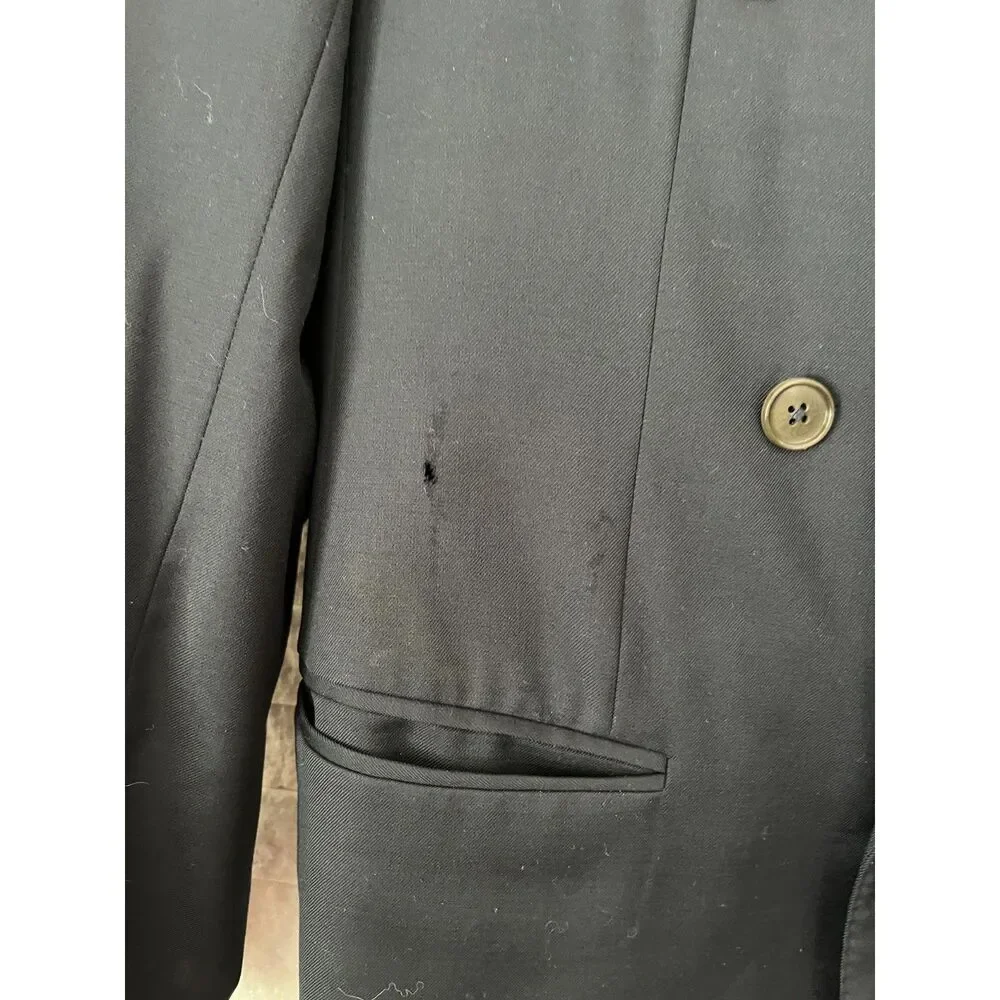 Ermenegildo Zegna Black 100% Wool Button Up Blazer Jacket   Mens Size 50L US 40L